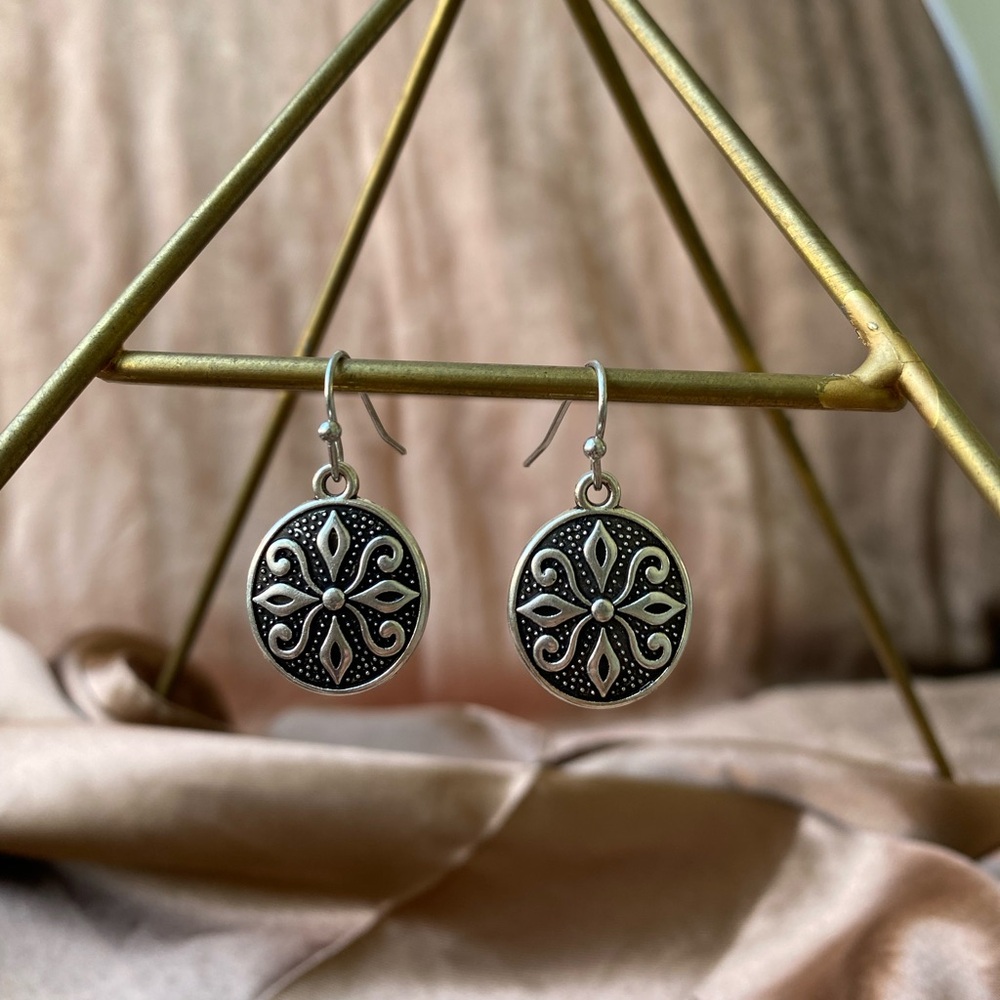 Black and Silver Dangle Earrings